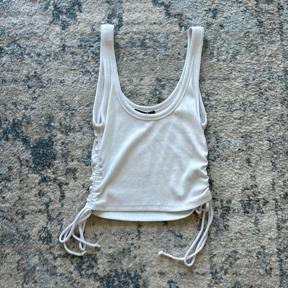 Zara white cinched tank top